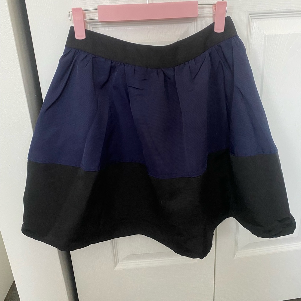 Express Black and Navy A-Line Skirt